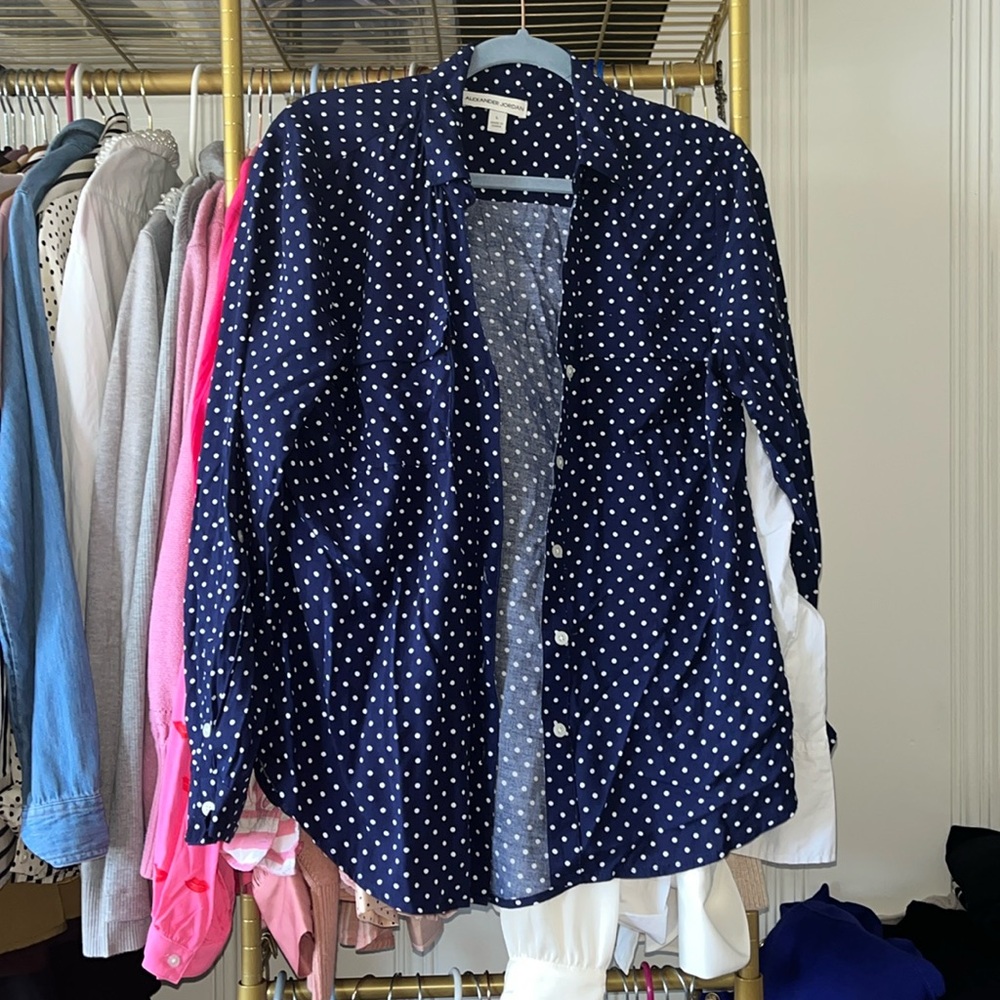 Polka dot button down